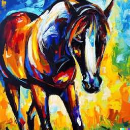 a horse, painting by Leonid Afremov generated by DALL·E 2
